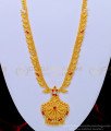 HRM575 - Beautiful Leaf Design White and Ruby Stone One Gram Gold Long Haram Online