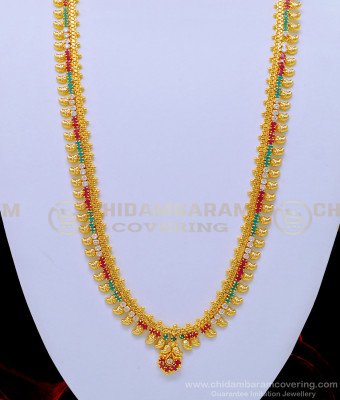 HRM576 - Attractive Multi Stone Long Mango Haram Design Mango Mala Online 