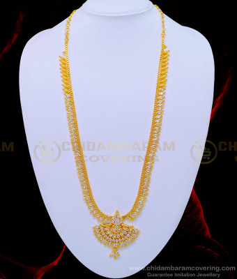 HRM581 - Elegant Leaf Design White Stone One Gram Gold Guaranteed Haram Buy Online 