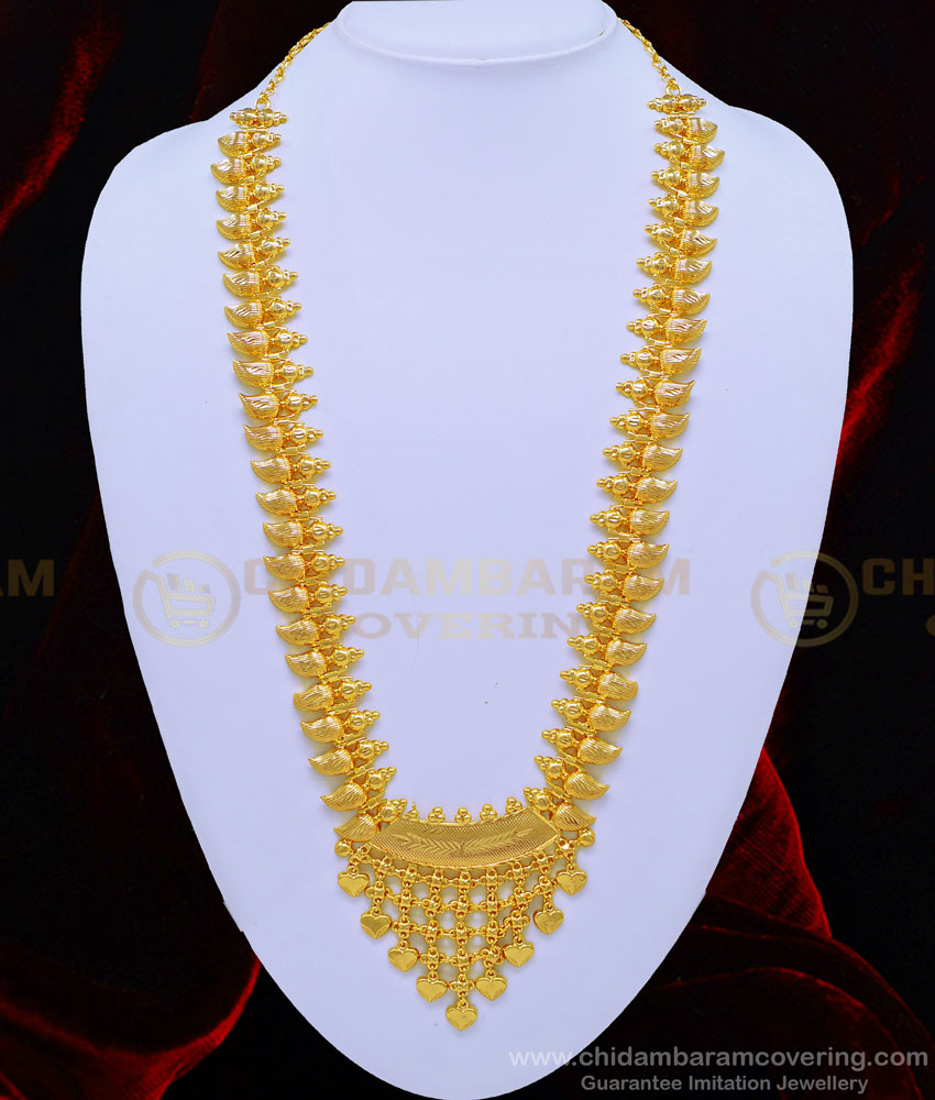 HRM595 - Kerala Jewellery Bridal Wear Latest Light Weight Gold Haram Design for Women 