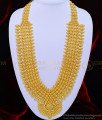 HRM599 - Attractive Gold Design Kerala Bridal Long Mango Haram with Four Line Golden Beads Haram 