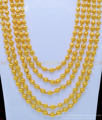 HRM616 - Latest Gold Plated Guaranteed Gold Beads Layered Haram Gundla Mala for Women