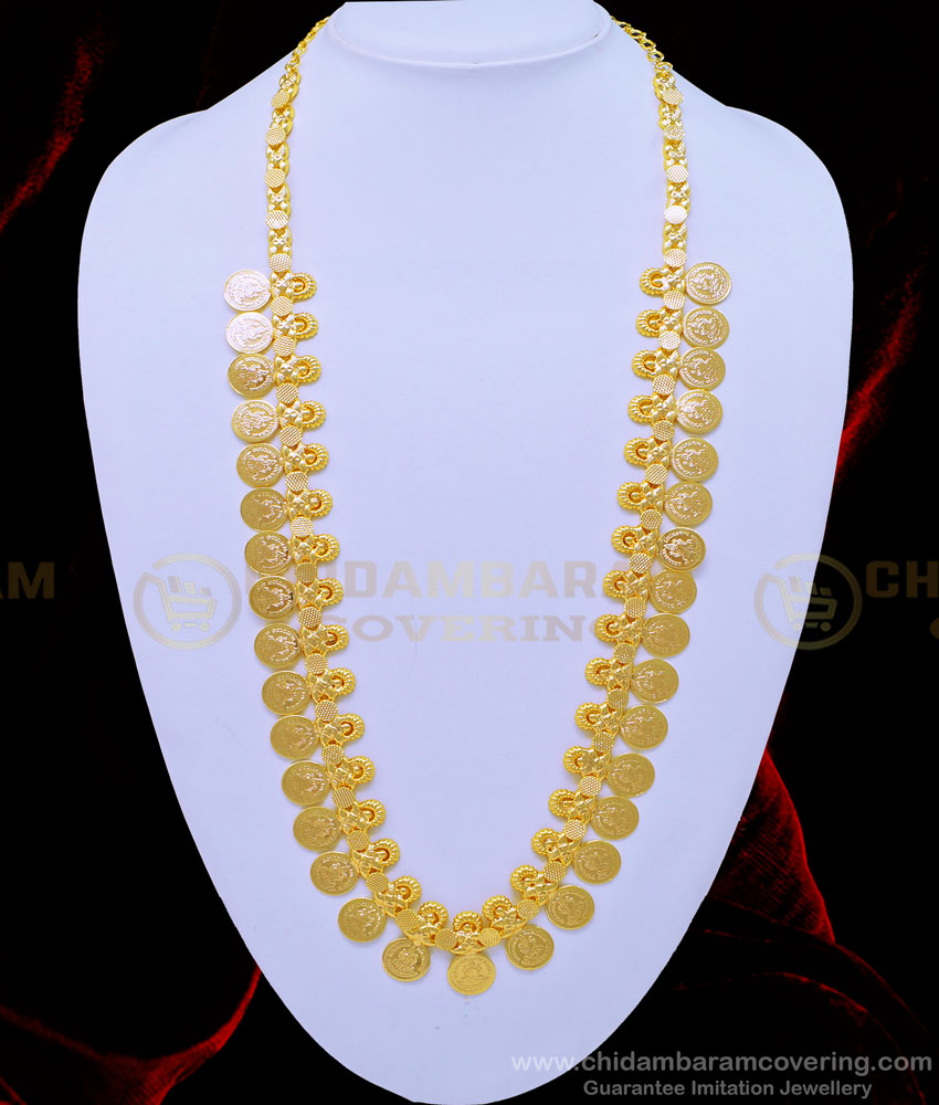 HRM618 - Traditional Gold Plated Lakshmi Kasu Mala Lakshmi Haram Buy Online