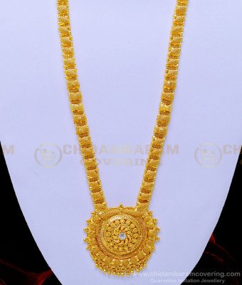HRM624 - Trendy White Stone Dollar Net Design Haram 1 Gram Gold Covering Haram Online