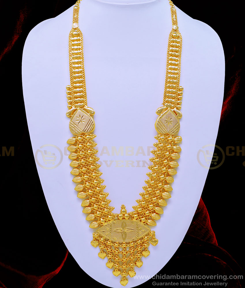 HRM630 - Real Gold Design Kerala Haram Gold Plated Wedding Jewellery Haram for Women 