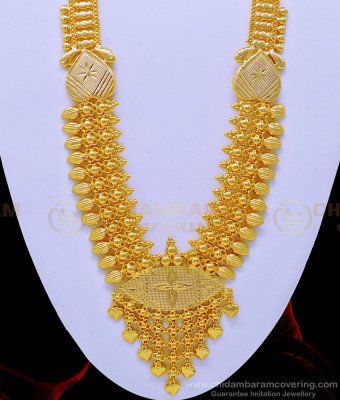 HRM630 - Real Gold Design Kerala Haram Gold Plated Wedding Jewellery Haram for Women 
