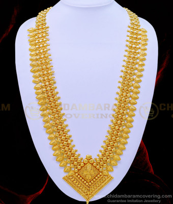 HRM632 - Grand Look Stunning Gold Broad Heavy Kerala Haram Kerala Wedding Jewellery Collection Online