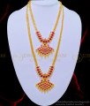 HRM643 - Beautiful First Quality Gold Plated Ruby Stone Real Kemp Jewellery Haram Necklace Set for Wedding 