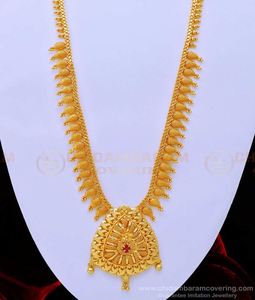HRM660 - Beautiful Look Ruby Stone High Quality Net Haram Gold Plated Jewellery Online
