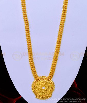 HRM666 - Latest Gold Design Full Net Pattern White Stone Dollar Covering Haram for Wedding
