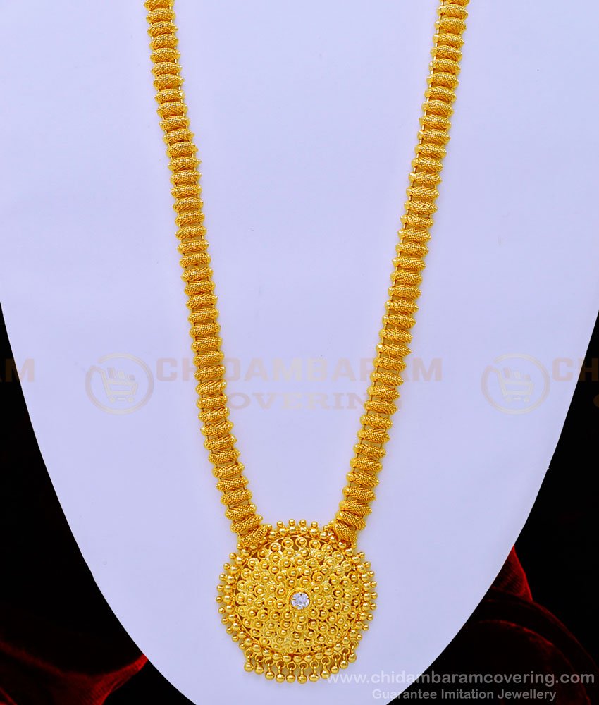 HRM666 - Latest Gold Design Full Net Pattern White Stone Dollar Covering Haram for Wedding