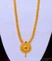 HRM668 - 1 Gram Gold Plated Net Pattern Single Ruby Stone Function Wear Long Haram 