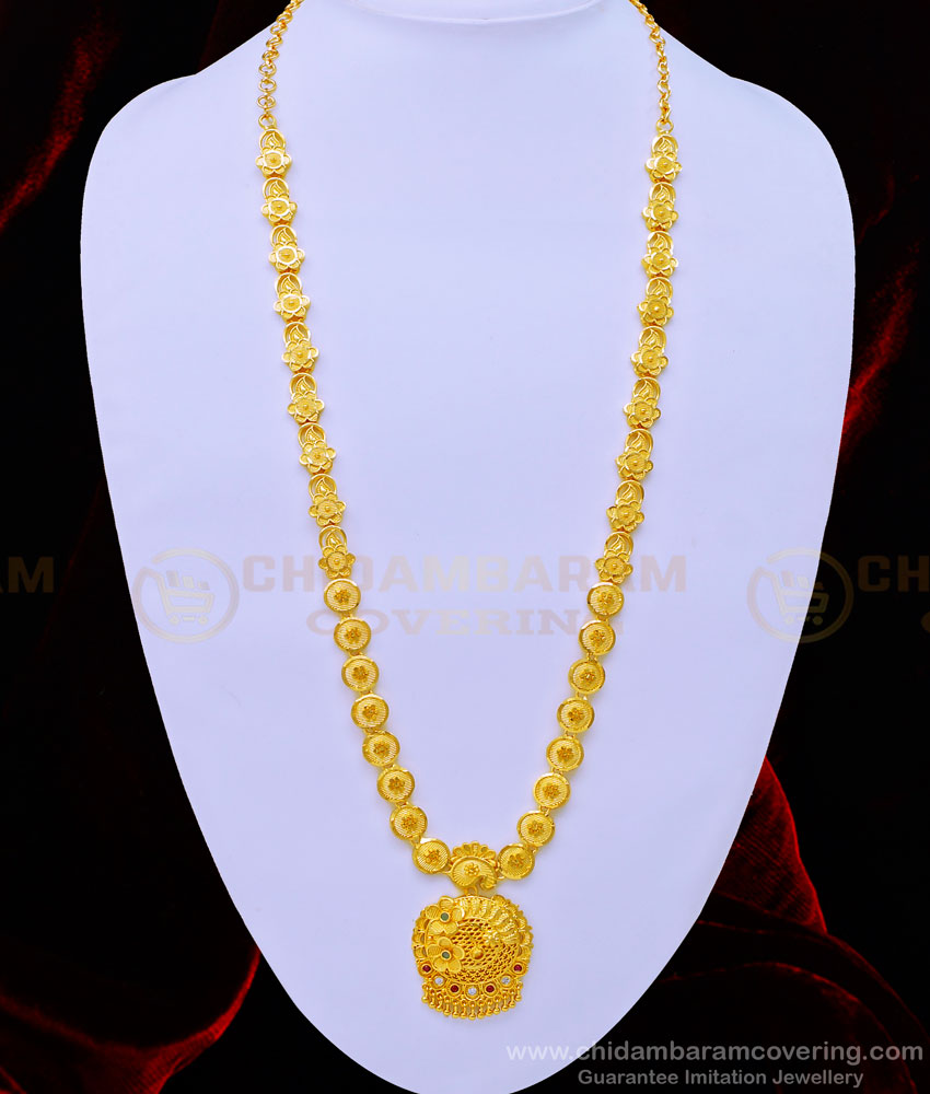 HRM676 - Forming Gold Long Haram Design First Quality Real Gold Design Wedding Haram