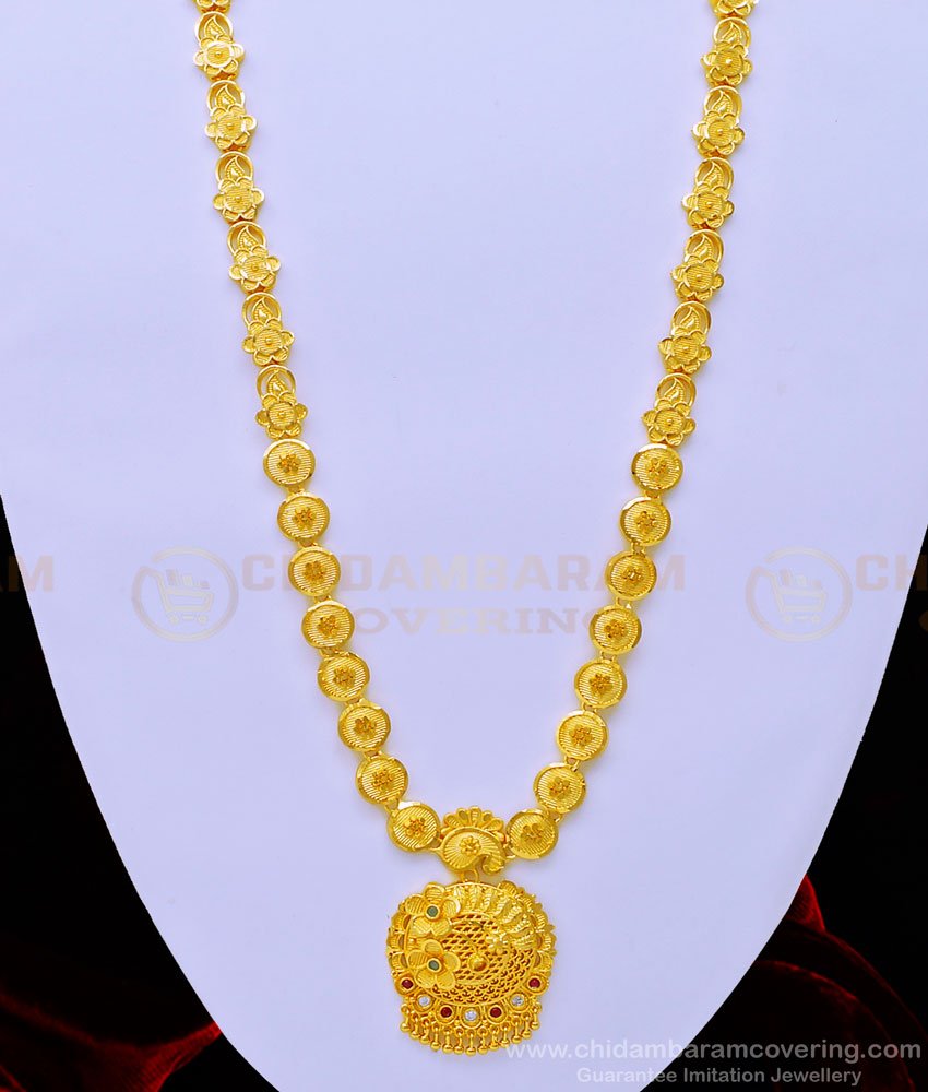 HRM676 - Forming Gold Long Haram Design First Quality Real Gold Design Wedding Haram