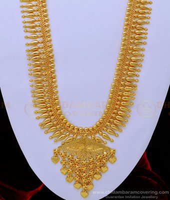 HRM684 - Kerala Jewellery Bridal Wear Latest Mullapoo Malai Gold Haram Design for Women
