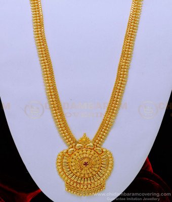 HRM697 - latest gold haram design one gram gold plated ruby Stone long Haram