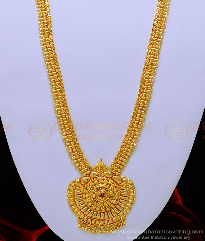 HRM697 - latest gold haram design one gram gold plated ruby Stone long Haram