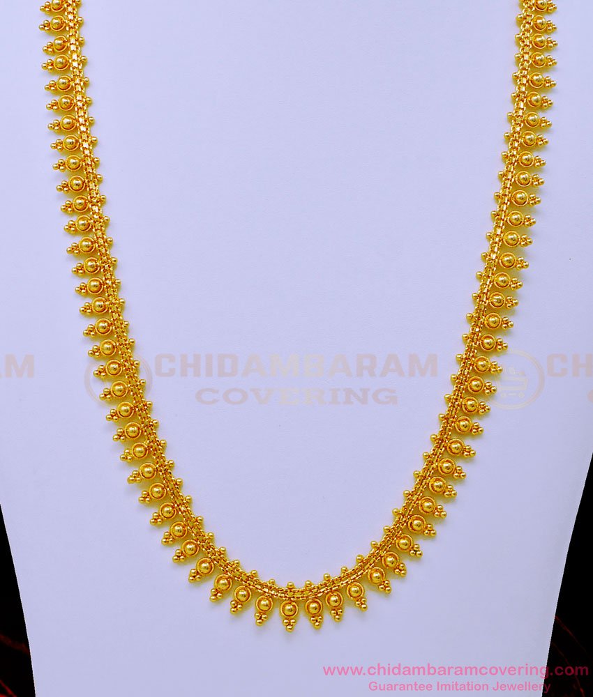 HRM714 - One Gram Gold Simple Gold Design Gold Beads Long Haram Design for Women 