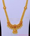 HRM729 - Latest Ruby Kemp Stone Lakshmi Haram Gold Plated Haram With Jhumkas Earrings Set