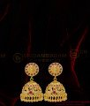 HRM729 - Latest Ruby Kemp Stone Lakshmi Haram Gold Plated Haram With Jhumkas Earrings Set