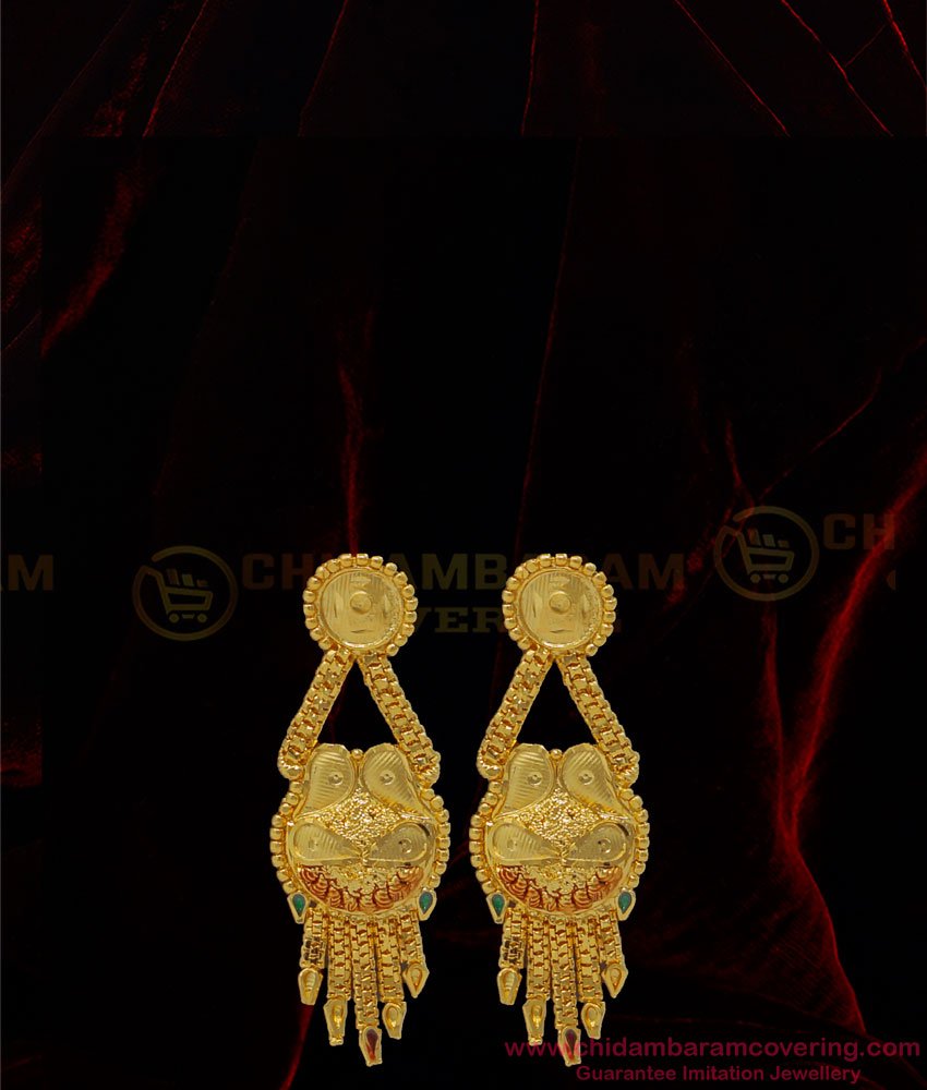 HRM730 - 1 Gram Gold Forming Jewellery Forming Haram Design with Earring Set for Wedding   
