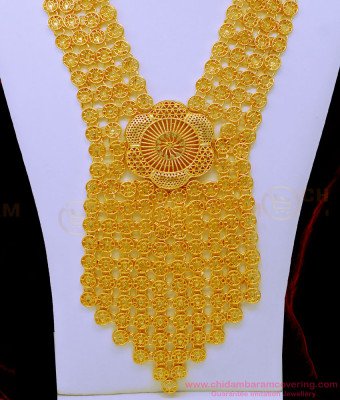 HRM739 - Grand Arabian Jewellery Gold Haram Design with Earrings Modern Bridal Jewellery Set