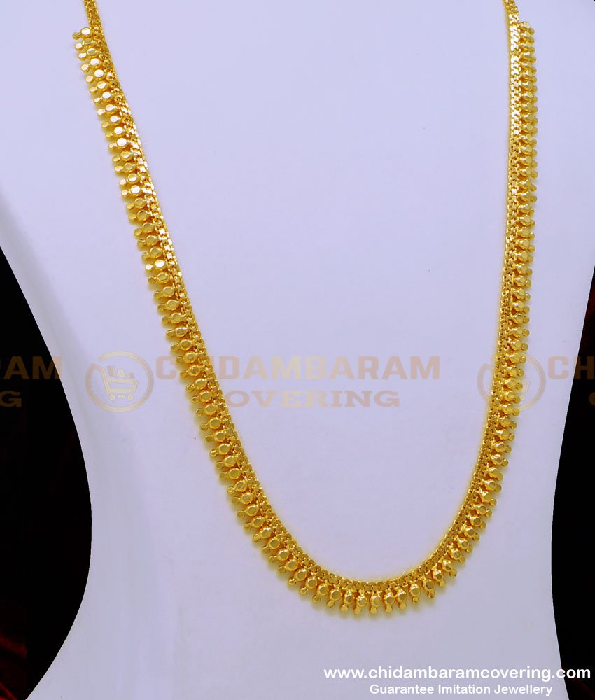 HRM746 - Real Gold Design Simple Gold Beads U Shape Long Haram Design Online