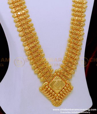 HRM749 - Kerala Traditional Jewelry Gold Design Plain Kerala Haram Design Buy Online 