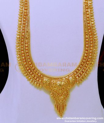 HRM754 - Gold Plated Calcutta Gold Haram Design Chidambaram Covering Haram Online