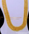 HRM763 - Latest Kerala Jewellery Bridal Wear Gold Plain Haram Design for Women