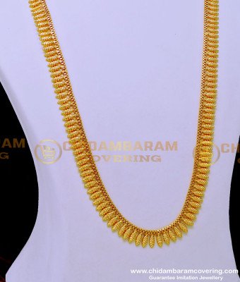 HRM765 - Simple Light Weight Leaf Design Long Haram Designs Gold Plated Jewellery 