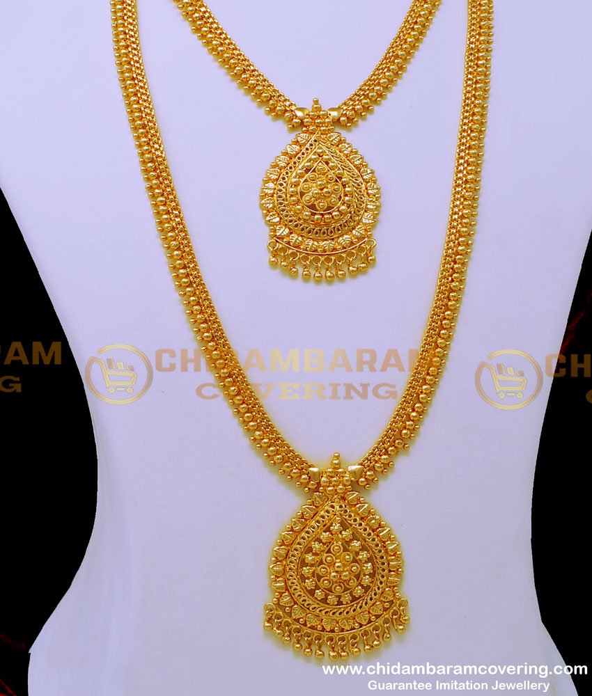 HRM772 - Gold Pattern Bridal Jewellery Haram Necklace Set Online