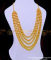 HRM786 - Beautiful Gold Plated Gold Beads Layered Haram Gundla Mala Designs