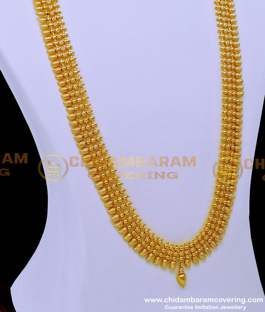 HRM788 - Gold Pattern Mango Model U Shape Gold Plated Haram Design for Wedding