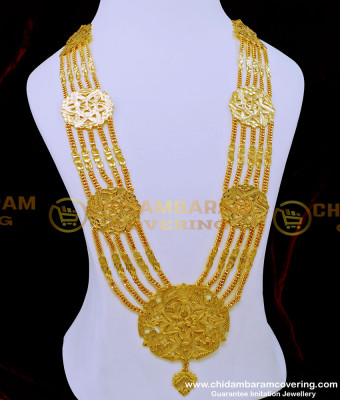 HRM796 - Traditional 5 Line Gold Governor Malai Designs for Wedding 