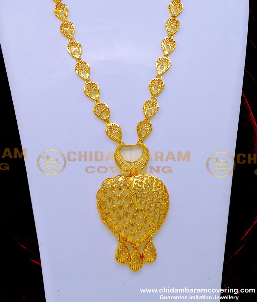 HRM821 - Dubai Gold Designs Light Weight Mini Haram with Earrings 