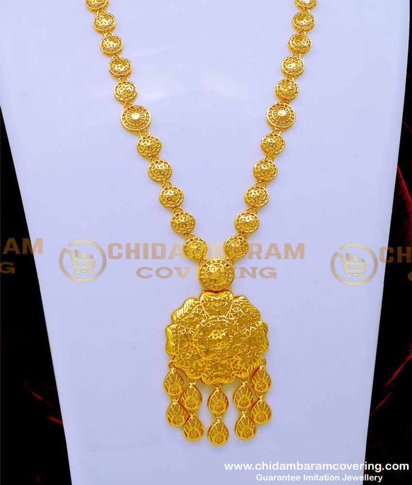 HRM824 - Bridal Wear First Quality Gold Plated Dubai Gold Haram with Earrings