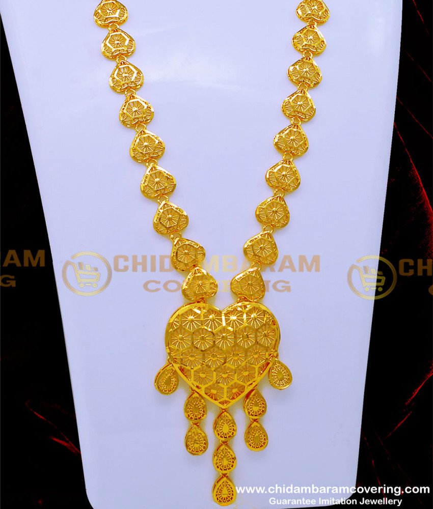 HRM825 - Real Gold Design Dubai Mini Haram with Earrings Online