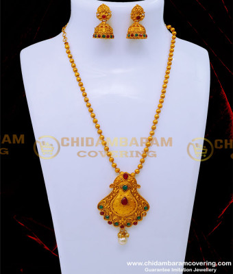 HRM827 - South Indian Traditional Temple Jewellery Set for Women