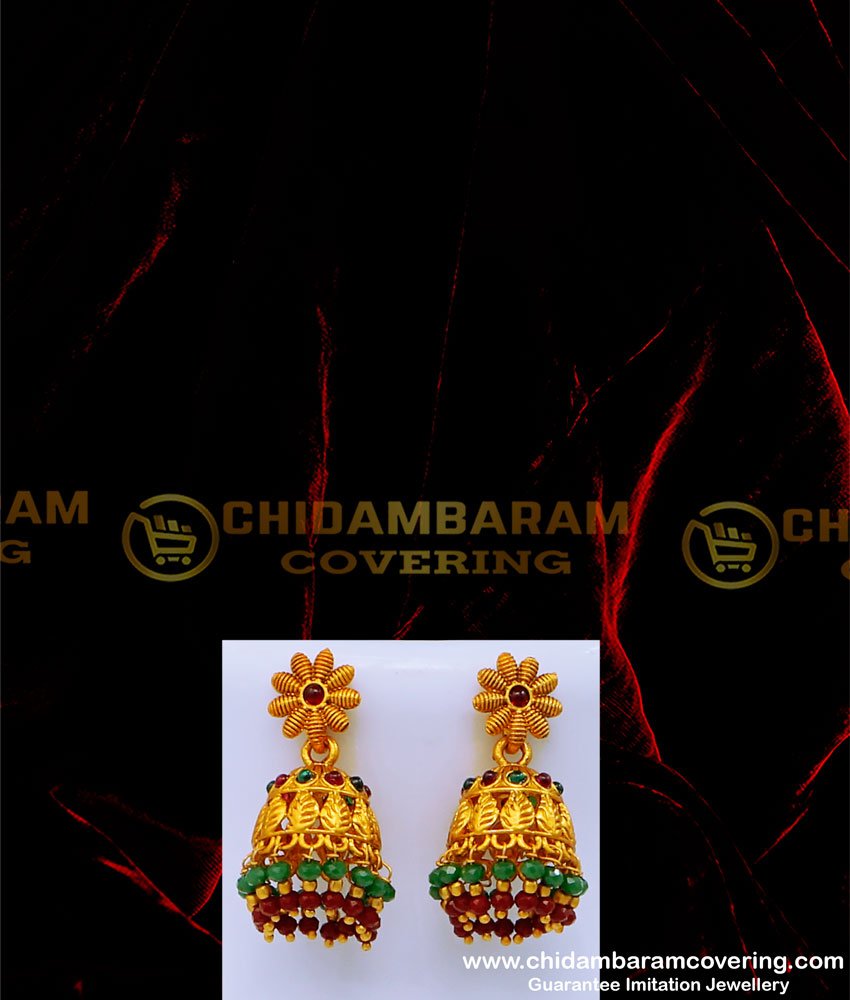 HRM830 - Best Quality Big Kemp Stone Dollar Temple Jewellery Set Online