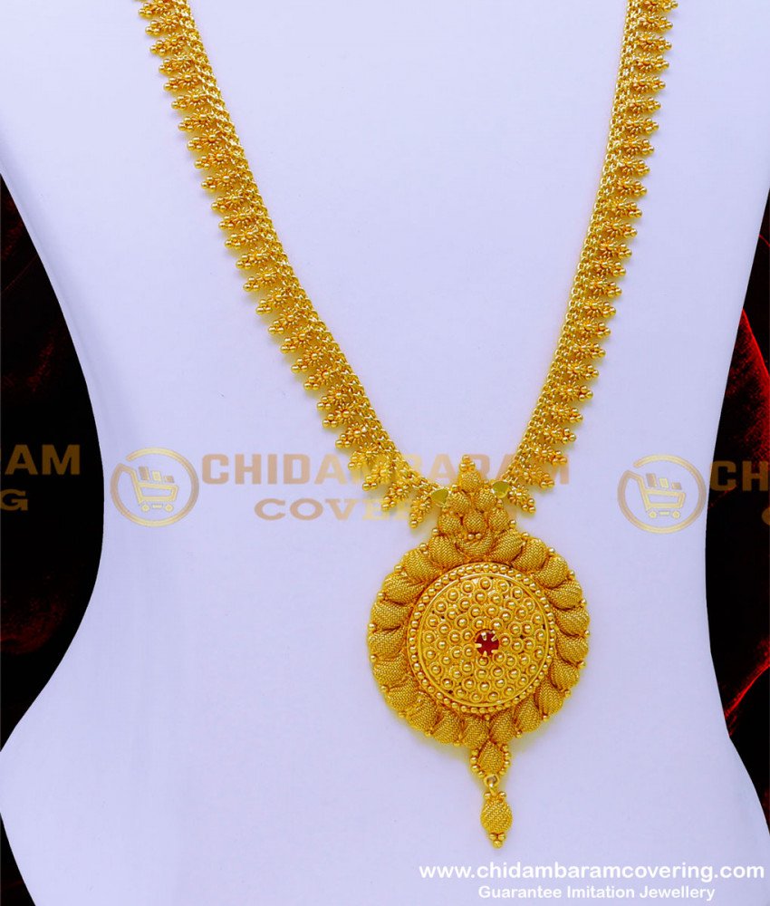 HRM850 - Latest Gold Stone Haram Designs 1 Gram Gold Haram Online 