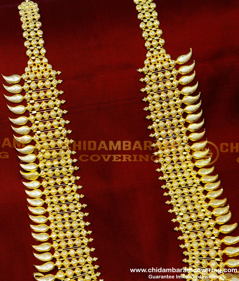 HRM854 - Grand Look Wedding Long Kerala Haram Design Buy Online