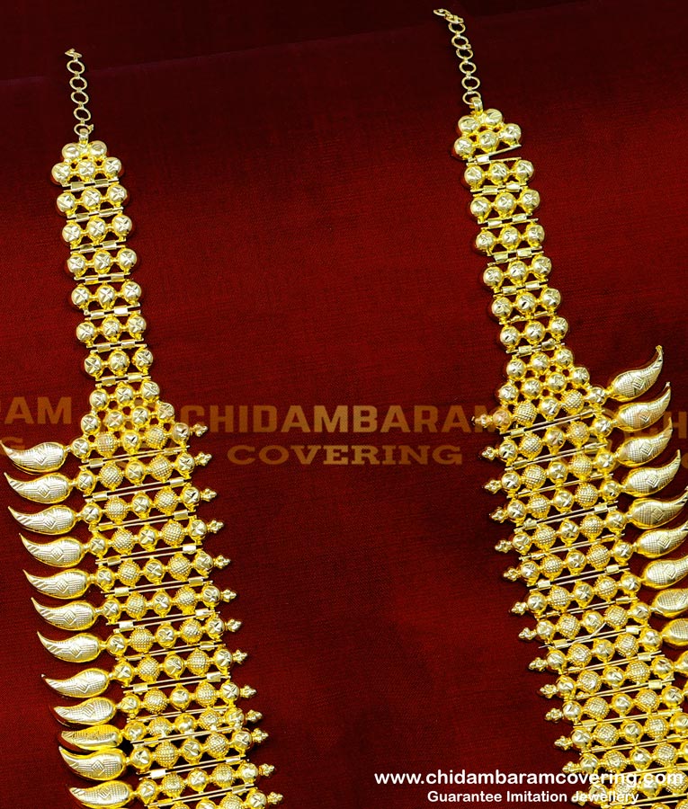 HRM854 - Grand Look Wedding Long Kerala Haram Design Buy Online