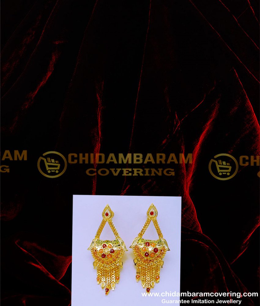 HRM859 - Latest Forming Long Enamel Haram with Earrings 2 Gram Gold Jewellery 
