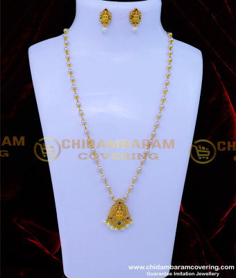 HRM874 - Latest Ad Stone Lakshmi Pendant Pearl Set Antique Jewellery