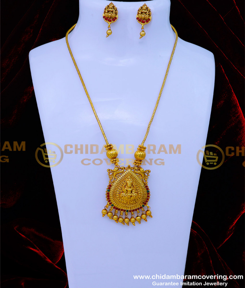 HRM875 - Simple Lakshmi Pendant Chain Antique Jewellery Collection