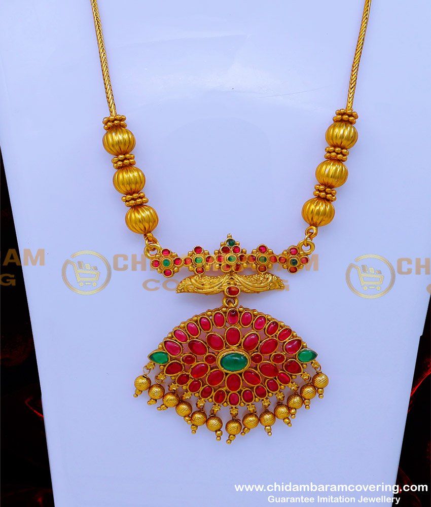 HRM878 - New Model Imitation Antique Kemp Jewellery Haram Set Online