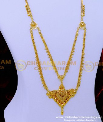 HRM881 - Gold Plated Jewellery Simple 2 Line Gold Haram Designs 