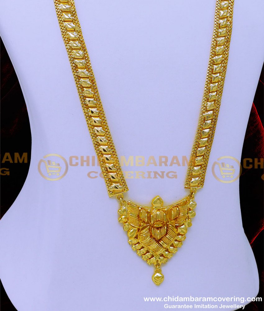 HRM882 - Traditional Light Weight Simple Gold Haram Designs Online