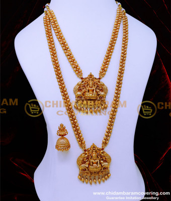 HRM908 - Antique Lakshmi Haram Set Antique Jewellery Online Shopping